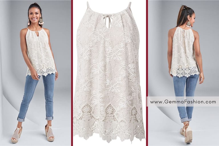 LACE SLEEVELESS TOP