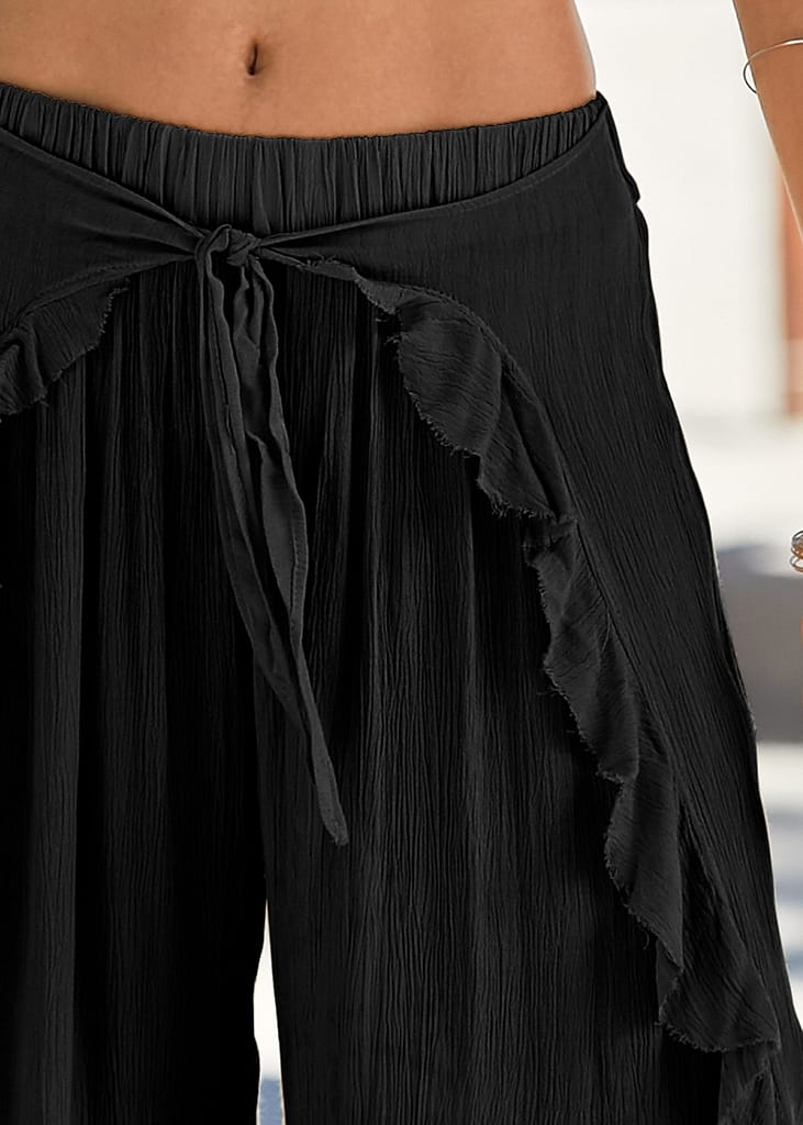 RUFFLED FLOWY COVER-UP PANT