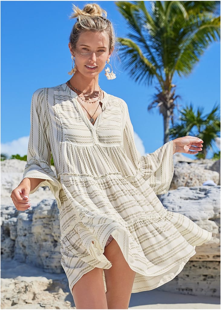 RUFFLE COVER-UP DRESS