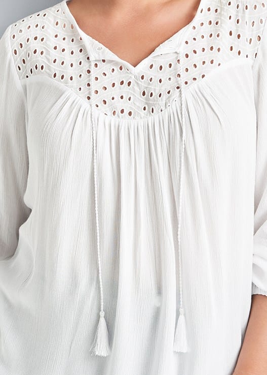 OVERSIZED TIE FRONT BLOUSE