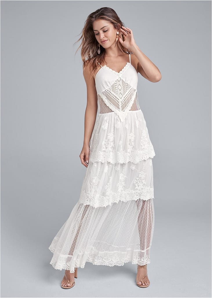 LACE TIERED MAXI DRESS
