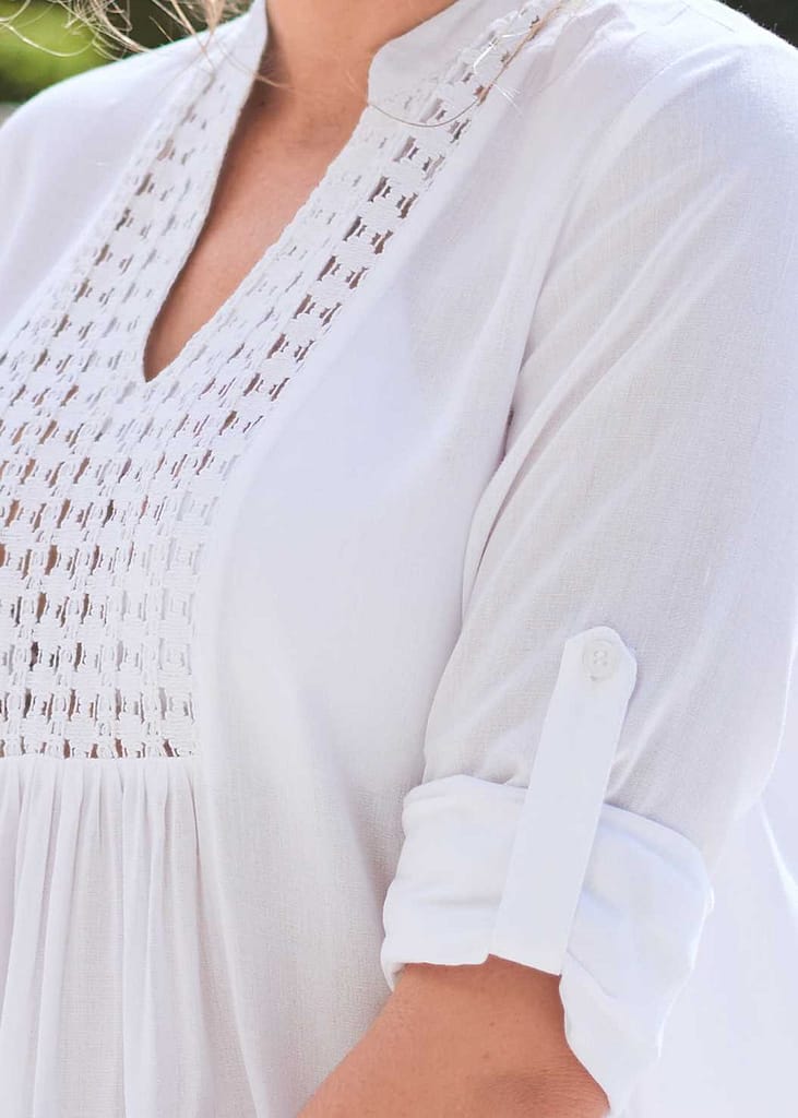WHITE SHEER TUNIC COVER-UP