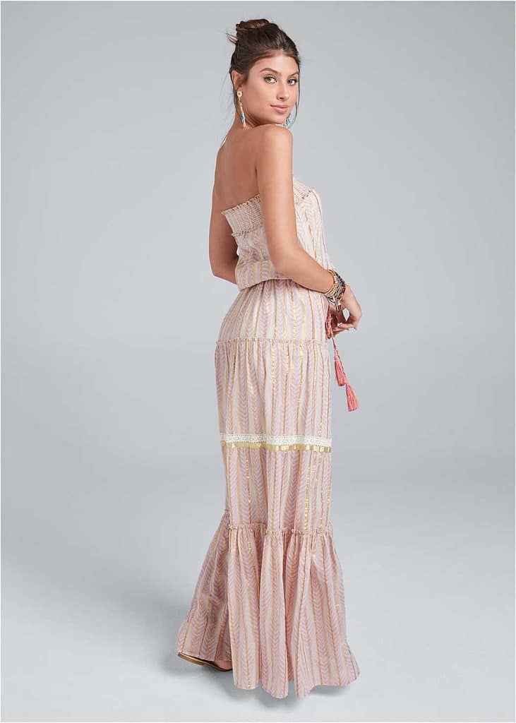 PINK MULTI EMBROIDERED MAXI DRESS