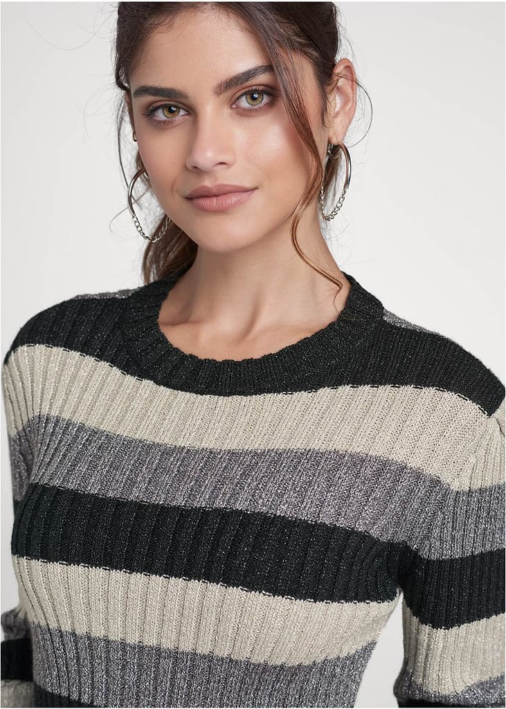 STRIPED RIBBED SWEATER